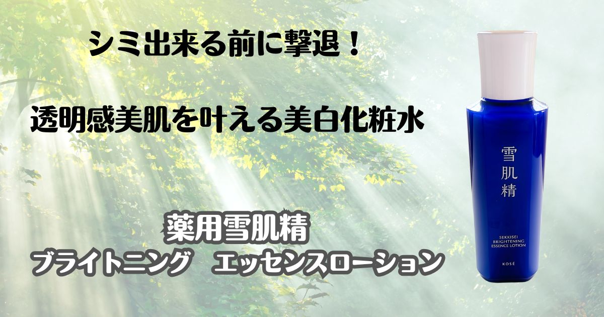 シミ出来る前に撃退！透明感美肌を叶える美白化粧水　薬用雪肌精　　ブライトニングエッセンスローション