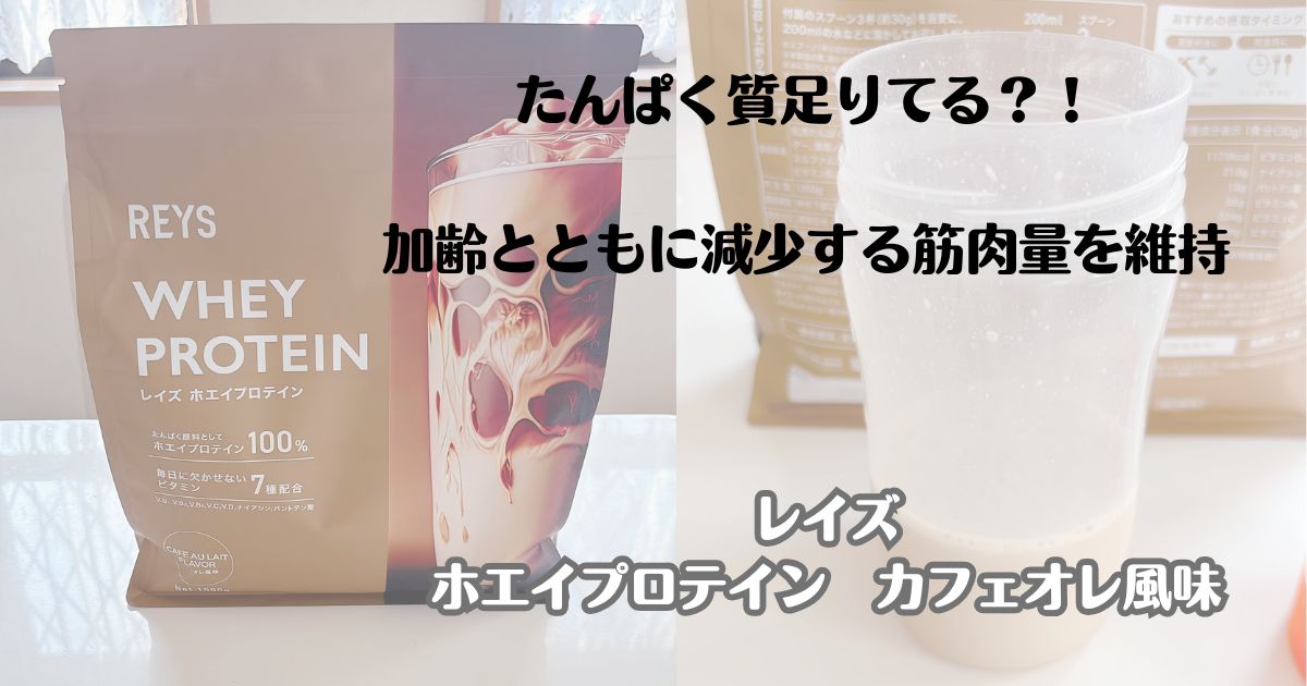 たんぱく質足りてる？！加齢とともに減少する筋肉量を維持　レイズ　ホエイプロテイン　カフェオレ風味